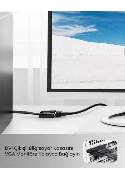 Ugreen Dvı 24+1 Erkek To Vga Dişi Dönüştürücü Adaptör, 40259