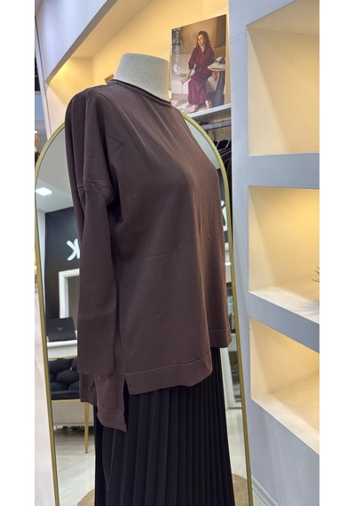 Nuss Triko Tunik Kahve K116 Kahverengi