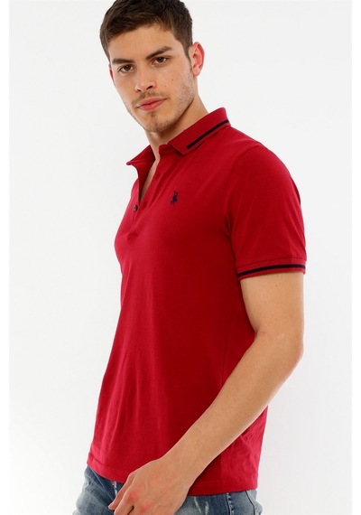 T8586 Dewberry Erkek Polo Yaka T-shırt-bordo Bordo