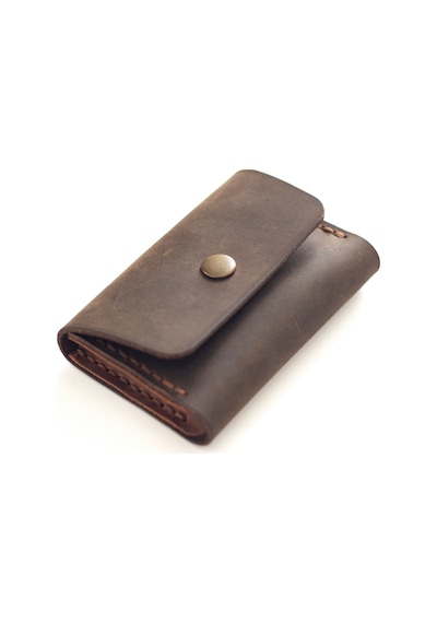 Kişiye Isme Özel Nerio Kapaklı Minimal Kartlık Kestane Hi Leather