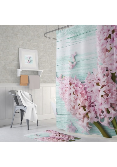 Zethome Tropik Lilac Banyo Duş Perdesi Tek Kanat 1X180X200 Çok Renkli