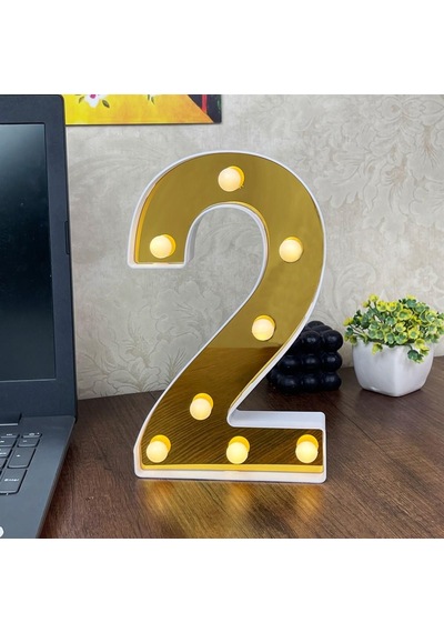 Dekoratif Led Işıklı 3D 2 Rakamı Büyük Boy Organizasyon Doğum Günü Kutlama
