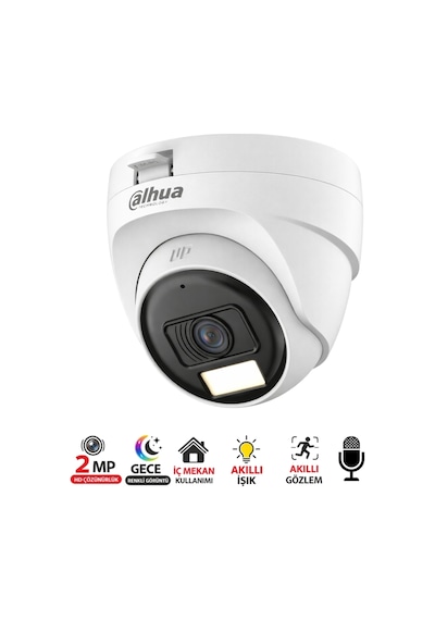 Dome Güvenlik Kamerası 2mp T1a21p U Il A 0280b Smart Dual Light Teknolojisi Sesli Ve Renkli