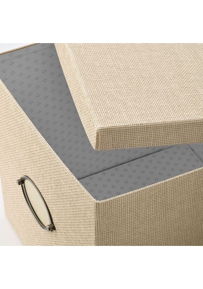 Ikea Kvarnvık Kapaklı Karton Saklama Kutusu 35 X 32 X 32 Cm Bej