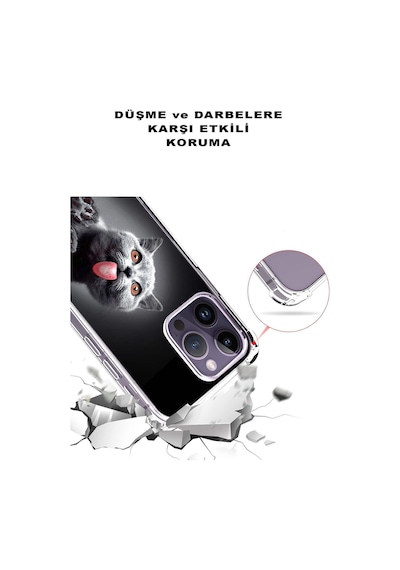Samsung Galaxy S7 Edge Uyumlu Kedi 2 Baskılı Şeffaf Köşe Korumalı Antişok Kılıf