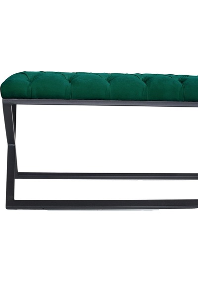 Varcera Yeşil Chester Model Kapitoneli Puf&bench&koltuk&oturma Bankı&makyaj Puff&yatak Odası Takımı Önü&ucu
