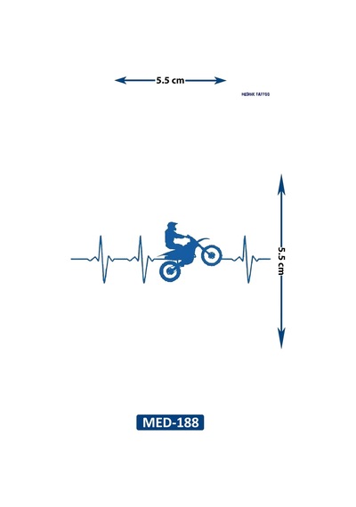 Motorcu Nabız 5 Cm Minimal Geçici Dövme Yarı Kalıcı Geçici Dövme
