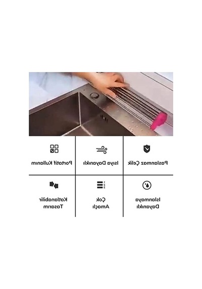 Paslanmaz Çelik Katlanır Nihale, Pratik Kurutma Süzgeci 50 x 22