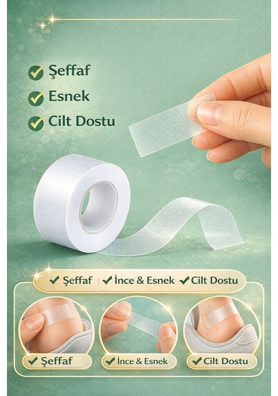 Şeffaf Ayak Vurması Bandı 5 Cm X 5 M Esnek Cilt Dostu Flaster