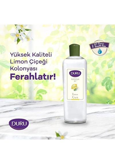 Duru 80 Derece Limon Çiçeği Kolonyası Cam Şişe 4 x 400 ML