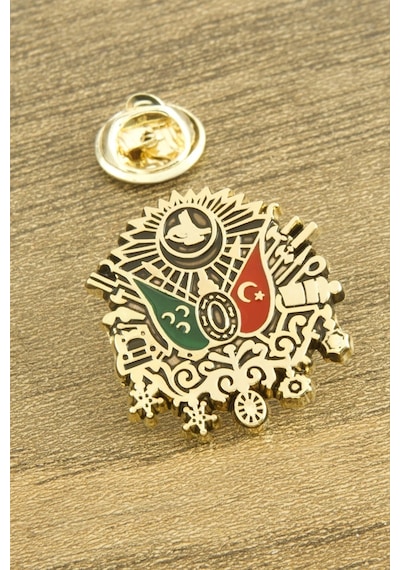 Osmanlı Bayrağı Yaka Rozet Sarı