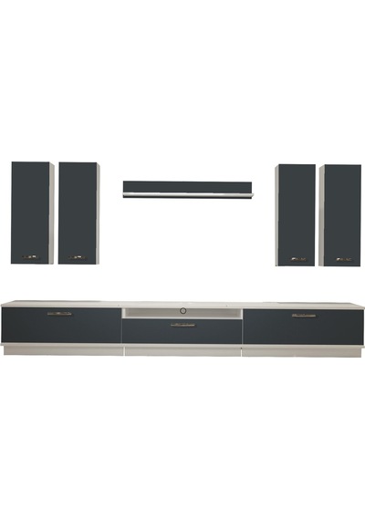 Decoraktiv Trendstyle 8d Mdf Tv Ünitesi Tv Sehpası Beyaz - Antrasit