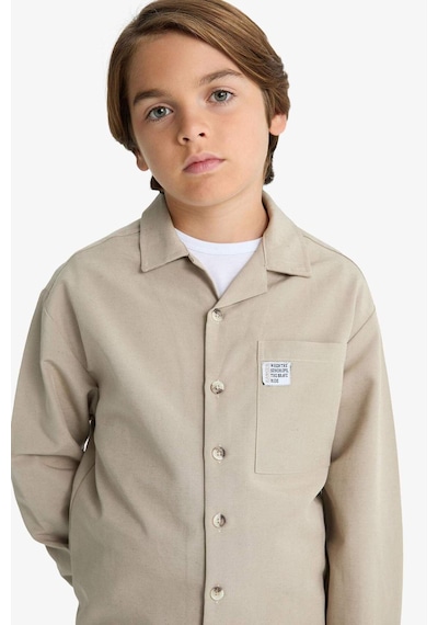 Defacto Erkek Çocuk Oversize Geniş Kalıp Polo Yaka Uzun Kollu Gömlek G2363a825aubg773 Bej Defacto Erkek Çocuk Oversize Geniş Kalıp Polo Yaka Uzun Kollu Gömlek G2363a825aubg773 Bej