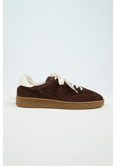 Krahe Palminteri 2 Erkek Hakiki Deri Bağcıklı Kahve-ekru Sneakers