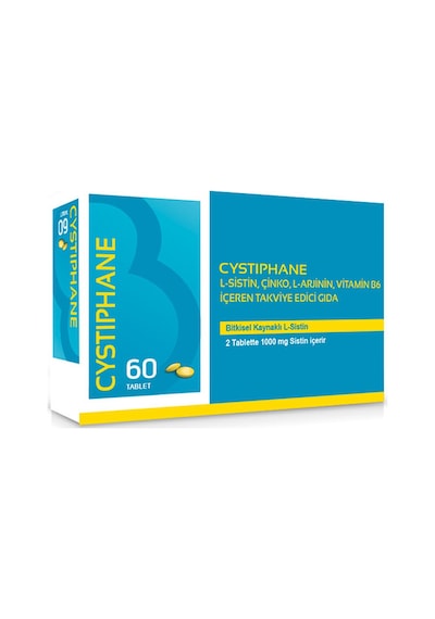 Biorga Cystiphane L-Sistin Çinko L-Arjinin Vitamin B6 içeren Takviye Edici Gıda 60 Tablet