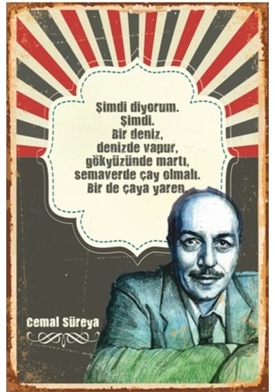 Cemal Süreya Retro Vintage Ahşap Poster