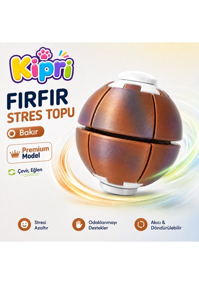 Spinner Ball Rulmanlı Fırfır Stres Topu Bas-çevir 3d Baskı Fidget Oyuncak Bakır