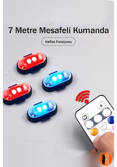 4'lü Uzaktan Kumandalı Şarjlı Mini Led Işık/çakar Led/drone Işığı/anti Çarpışma Uyarı Işığı