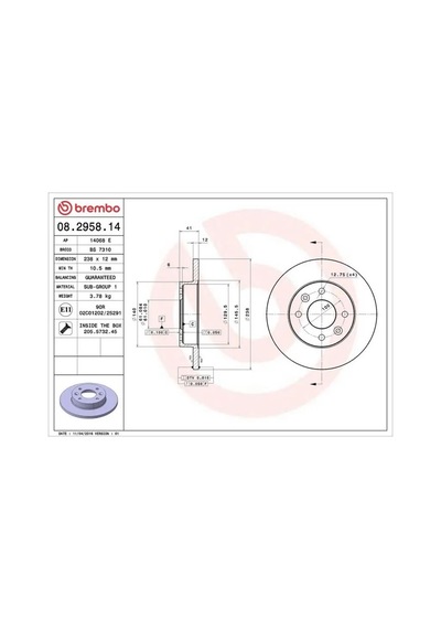Dacia Logan Fren Diski On 2005-2013 Brembo 08295814 2adettir