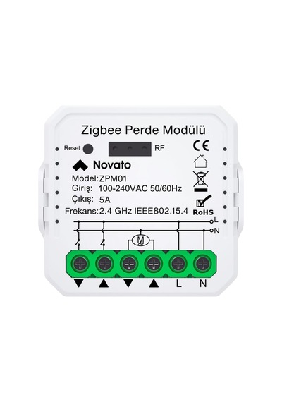 Tuya Mini Zigbee Perde Panjur Kontrol Rölesi Tuya, Smart Life, Home Assistant, Zigbee2mqtt Uyumlu