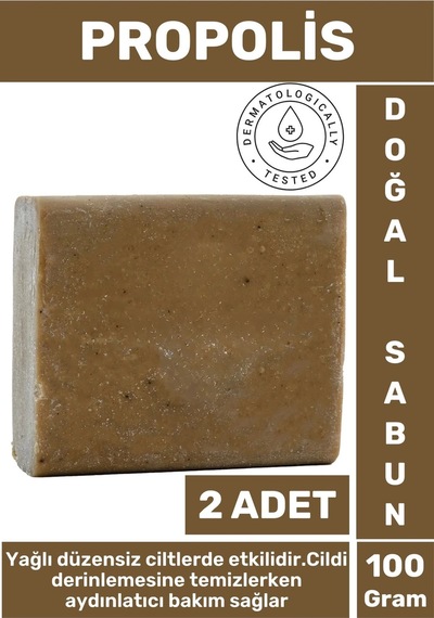 Özel Üretim Doğal Cilt Temizleyici Parlatıcı Nem Dengeleyici Propolis Sabunu 2 Adet
