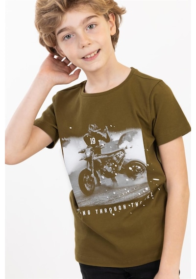 Brz Kıds Brz Kids Baskılı Erkek Çocuk Kısa Kollu T-shirt-haki Haki