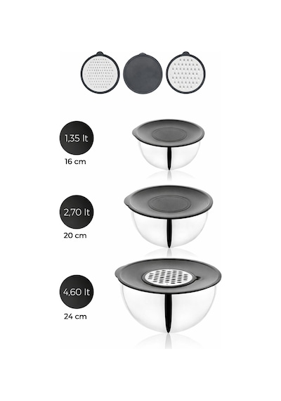 Cocinero 1099 9 Parça Karıştırma Kabı 16*20*24