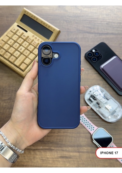 Apple iPhone 17 Uyumlu Kamera Korumalı Darbeye Dayanıklı Renk Atmayan Keep Silikon Kılıf Lacivert