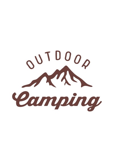 Outdoor Camping Sticker 17x17 Cm Kahverengi