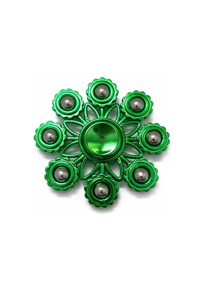 Metal Stres Çarkı Yeşil 4 Farklı Desen Fidget Spinner Stres Atıcı Ve Rahatlatıcı Stres Çarkı