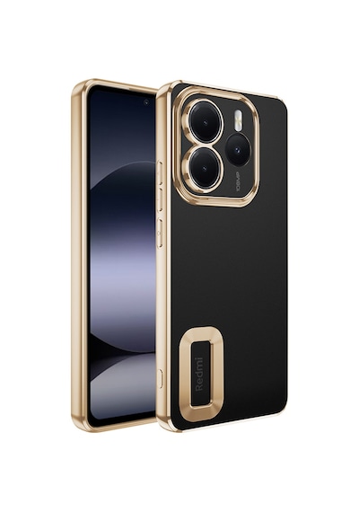 Xiaomi Redmi Note 14 5g Kılıf Kamera Korumalı Logo Gösteren Zore Omega Kapak Gold