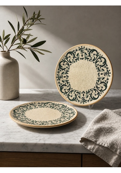 6 Lı Düz Tabak / Tatlı / Pasta / Servis Tabağı 21 Cm Bonna Viento Gourmet Dessert Plate