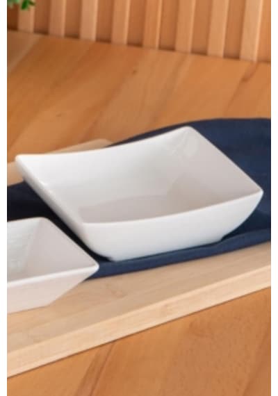 Digithome Acar Pure Carmen Porselen Kase 14 Cm Dikdörtgen Beyaz - Mlt-05339
