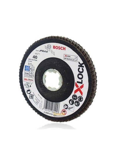 Bosch X-Lock 125 mm 40 Kum Best Serisi Bombeli Fiber Tabanlı Metal Flap Zımpara Diski -2608619201
