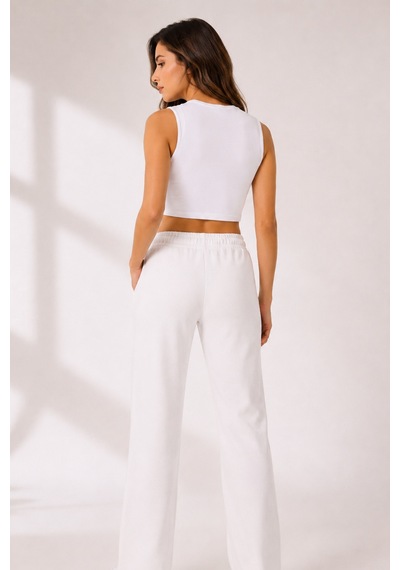 Loule Kadın 4'lü Bisiklet Yaka Kolsuz Crop Top Çok Renkli %92 Pamuk