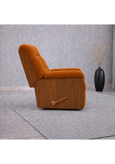 Smarto Relax Ticino Manuel Mekanizmalı Ayak Uzatmalı Ahşap Yan Panelli Polyester Tv Koltuğu Baba Koltuğu Turuncu