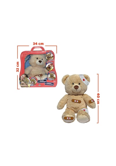 Türkçe Konuşan Etkileşimli Geçmiş Olsun Uf-uf Ayıcığı Hastayı İyileştirme Oyunu Peluş Ayı 40 Cm Çok Renkli