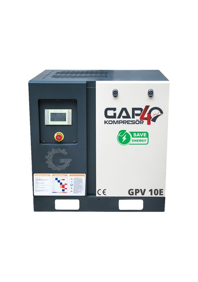 İnventörlü Vidalı Hava Kompresörü 10 Hp Tek Makine