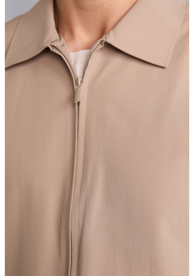 Defacto Su İtici Slim Fit Fermuarlı Gömlek Yaka Mont H1884ax26aubg716 Bej-bg716