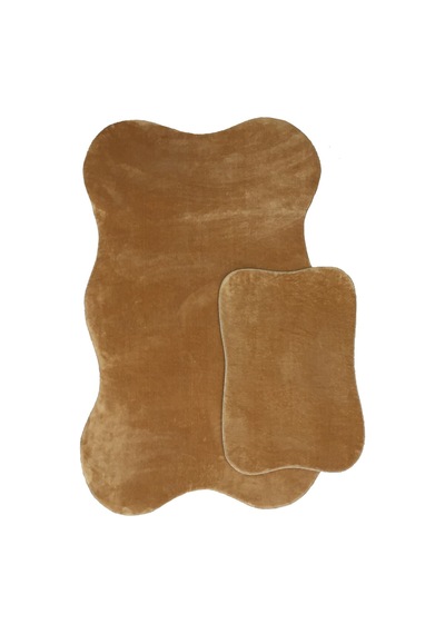Anatolia 2'li Karamel 80x140 + 50x70 Cm Büyük Ebat Banyo Paspası Karamel