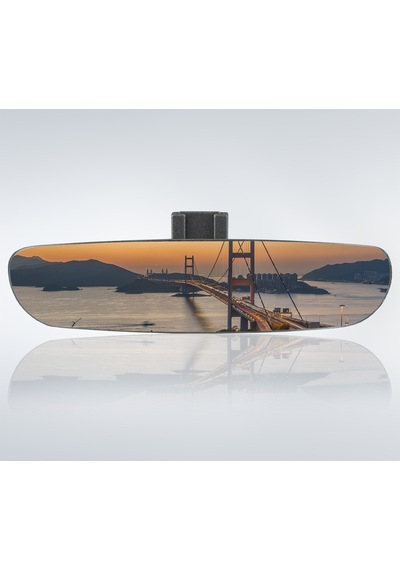 Ova-6 Dik-Eğik Kollu Universal Iç Dikiz Aynası 26X6 Cm Gri