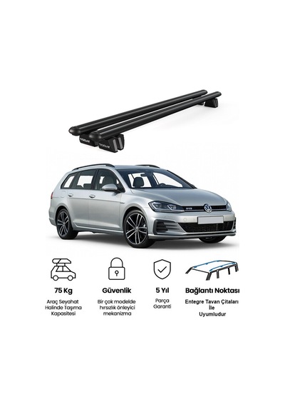 Pençe Volkswagen Jetta Variant 2008 Ve Sonrası Uyumlu Siyah Ara Atkı Port Bagaj Tavan Barı