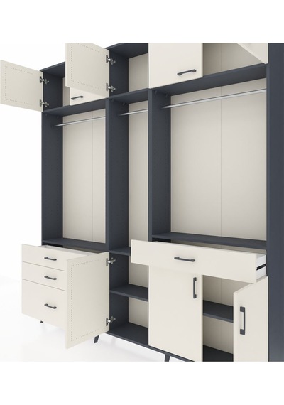 Arges Dolap 8 Raflı 4 Çekmeceli 3 Askılı 220x30x243 Antrasit-aytaşı/aytaşı Aytası/aytası Arges Dolap 8 Raflı 4 Çekmeceli 3 Askılı 220x30x243 Antrasit-aytaşı/aytaşı Aytası/aytası