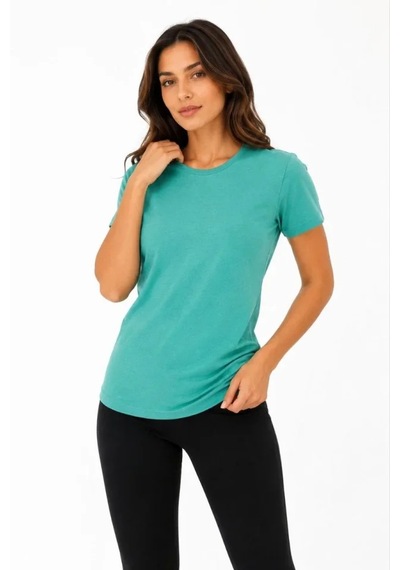 Dogutrend Basic Tişört Bisiklet Yaka Kısa Kol Günlük Yazlık Slim Fit T-shirt - Su Yeşili Diğer
