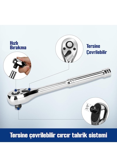 Workpro Wp202524 1/4' 3/8 Metrik 75 Parça Cr-v Profesyonel Lokma Takımı