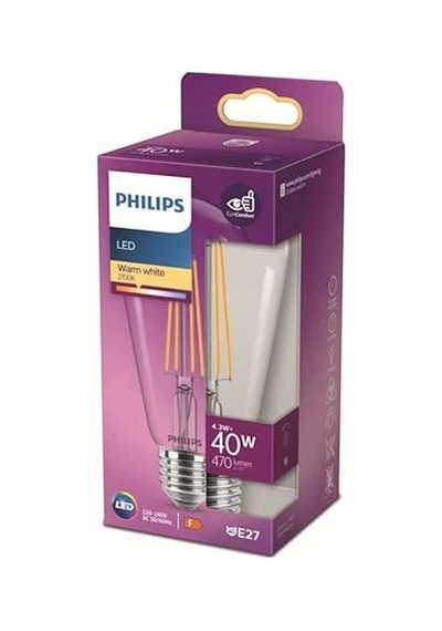 Philips Led Classic 40w St64 E27 Sıcak Beyaz Dim Edilmez Filament Led Ampul