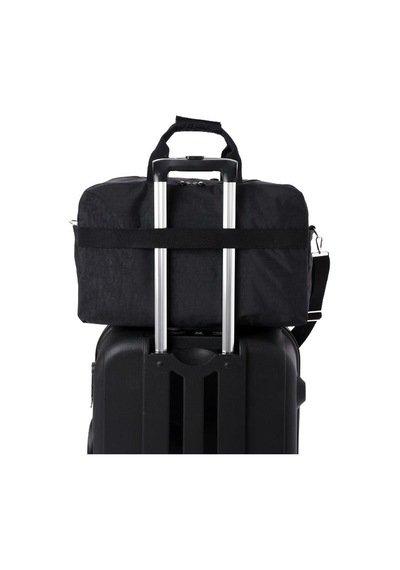 Baginn Seyehat Spor Çantası Kabin Boy Valiz 45 35 Cm Omuz Ve Çapraz Askılı Hafif Klinkır Çanta Su İtici Siyah