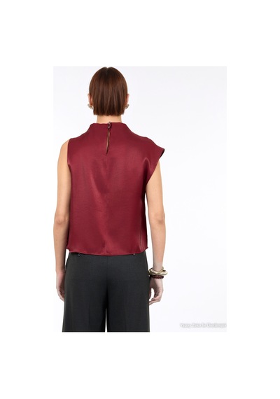 Yargıcı Regular Kayık Yaka Kısa Kol Bluz 26kkbl6037x 016 Bordo