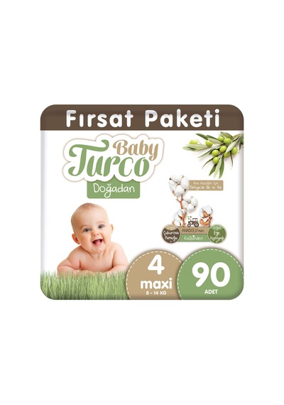 Baby Turco Doğadan Bebek Bezi 4 Numara Maxi Fırsat Paketi 90 Adet