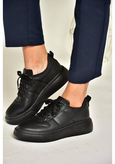 Fox Shoes T274148309 Siyah/siyah Spor Ayakkabı Sneakers Siyah/siyah-suni Deri Siyah